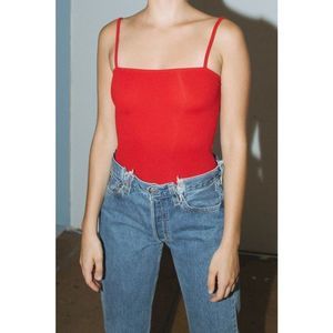 Brandy Melville Anna Bodysuit Spaghetti Strap Red